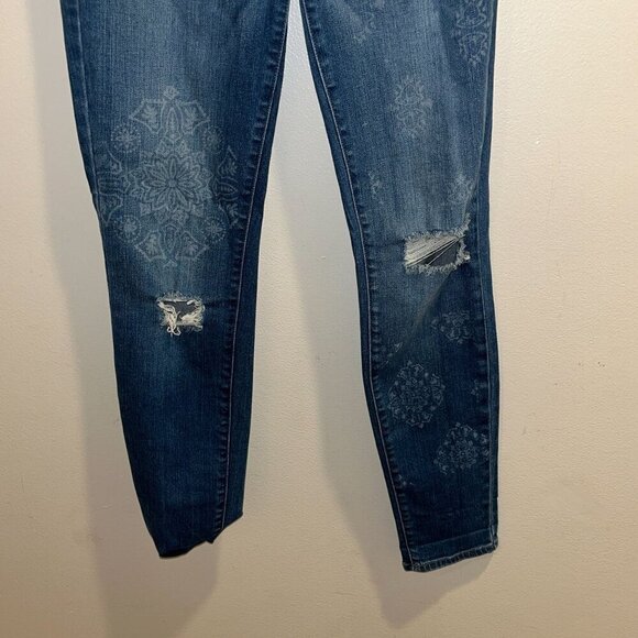 Paige Womens Distressed Mid-Rise Skinny Jeans Size 26 With Floral Print - Picture 4 of 9